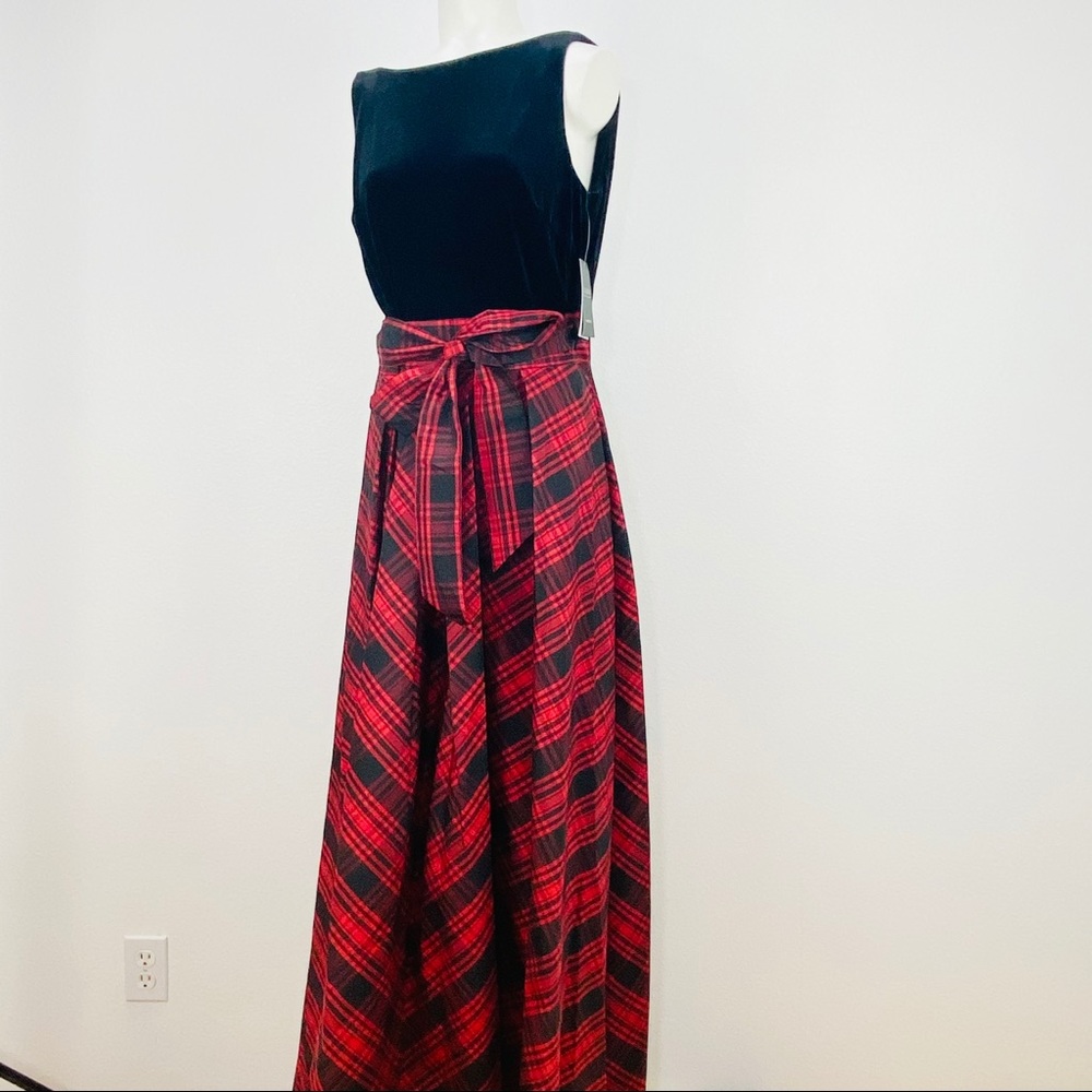 Ralph Lauren women plaid dress maxi sheath size 8
